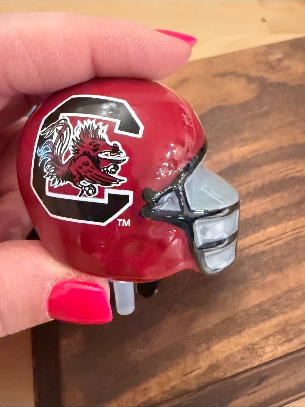 Nora Fleming University of South Carolina Gamecocks Red Helmet mini